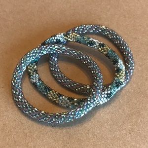 Trio, three, beaded bracelets